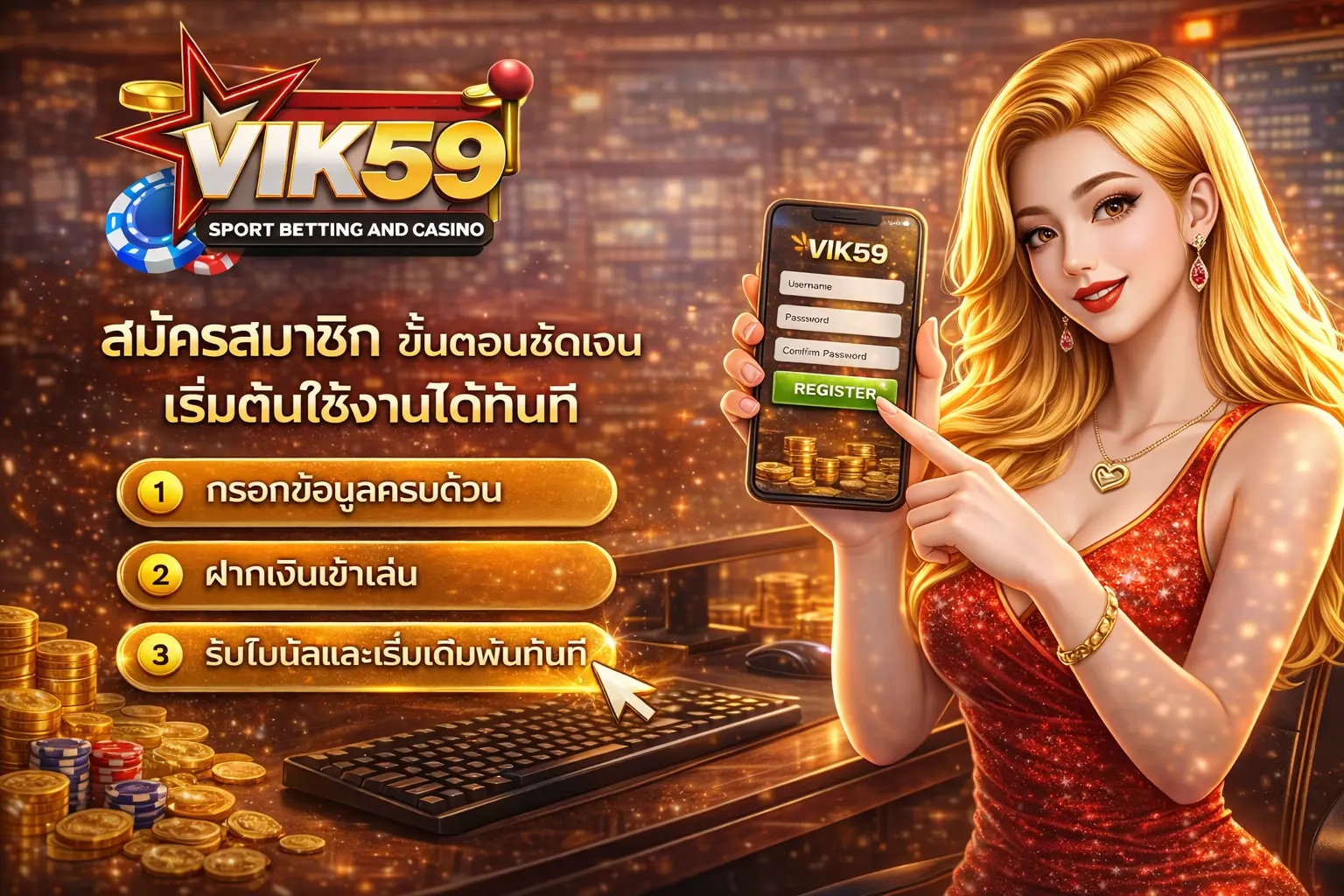สมัครสมาชิก vik59 ขั้นตอนชัดเจน เริ่มต้นใช้งานได้ทันที